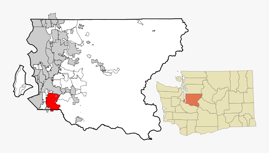 King County Washington Incorporated And Unincorporated - Lake Sammamish On A Map Washington, HD Png Download