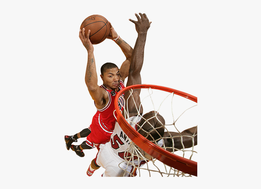 Derrick Rose Dunk On Lebron, HD Png Download