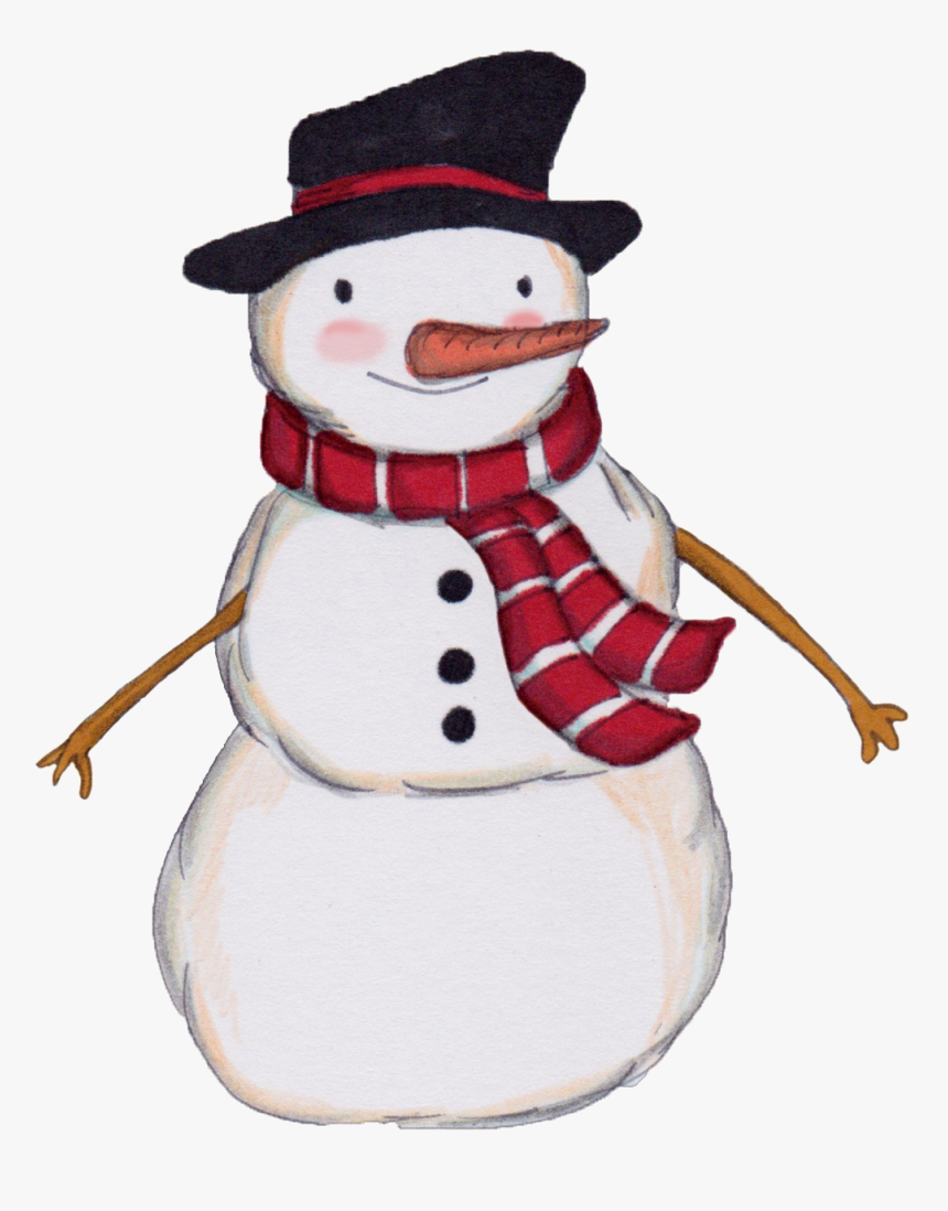 Hand Painted A Cute Little Snowman Png Transparent - Portable Network Graphics, Png Download