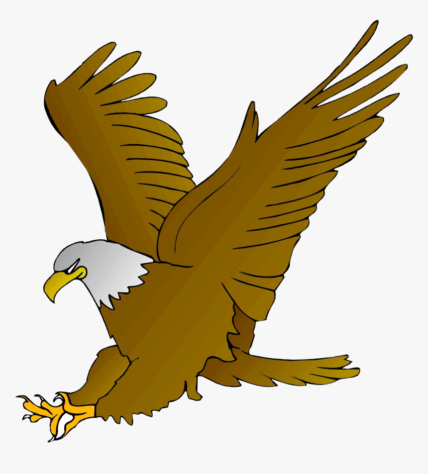 Eagle Cartoon Clipart Amos Elementary Transparent Png - Animated Eagle Transparent Background, Png Download