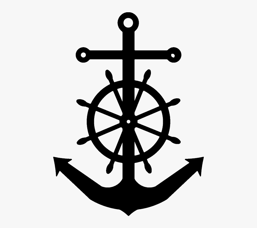 Anchor With Ship Wheel, HD Png Download