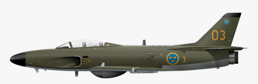 Saab J32e Lansen - Fighter Plane Side View Png, Transparent Png