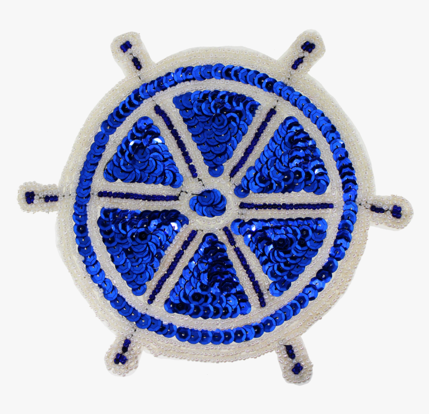 Ship S Wheel Beaded & Sequin Applique - Circle, HD Png Download