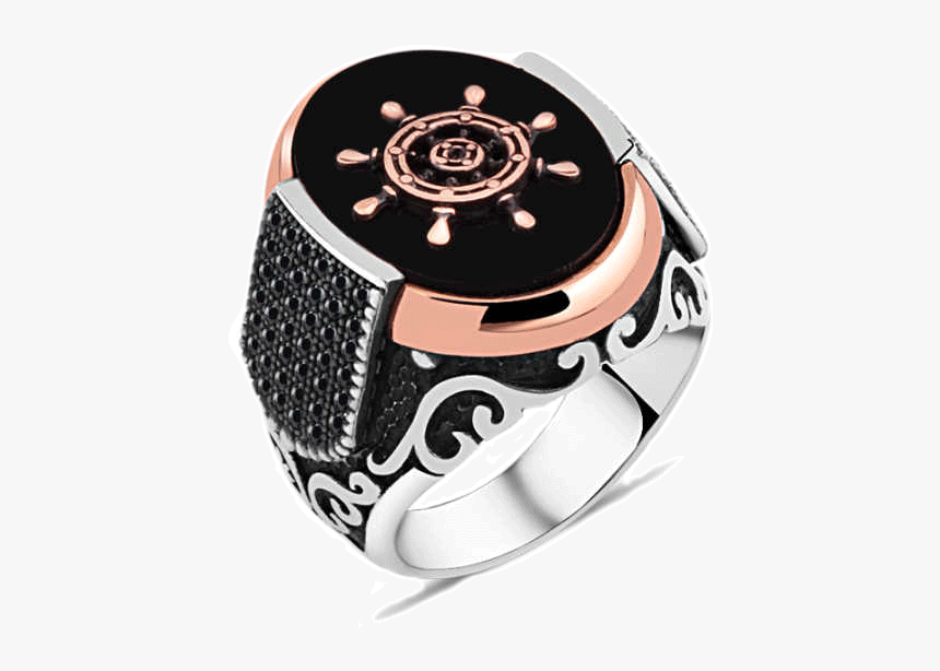 Nautical Sterling Silver Mens Ring - Blue Tigers Eye Ring, HD Png Download