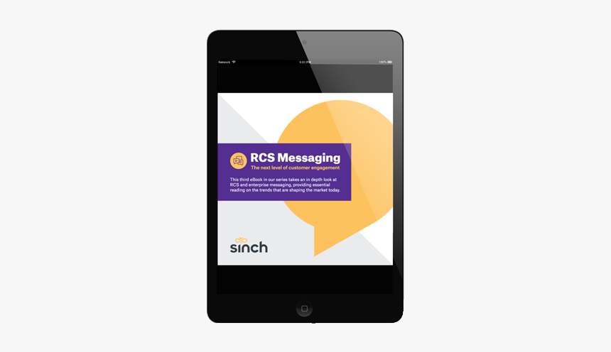 A Tablet Displaying The Sinch Ebook - Smartphone, HD Png Download