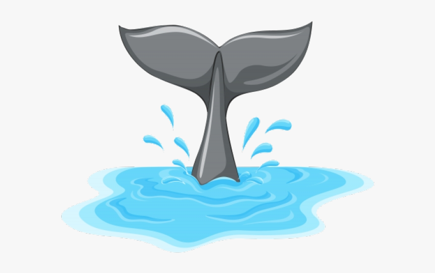 Mermaid Tail Clipart Whale Fluke Cola De Ballena Dibujo - Dolphin Tail Clipart, HD Png Download