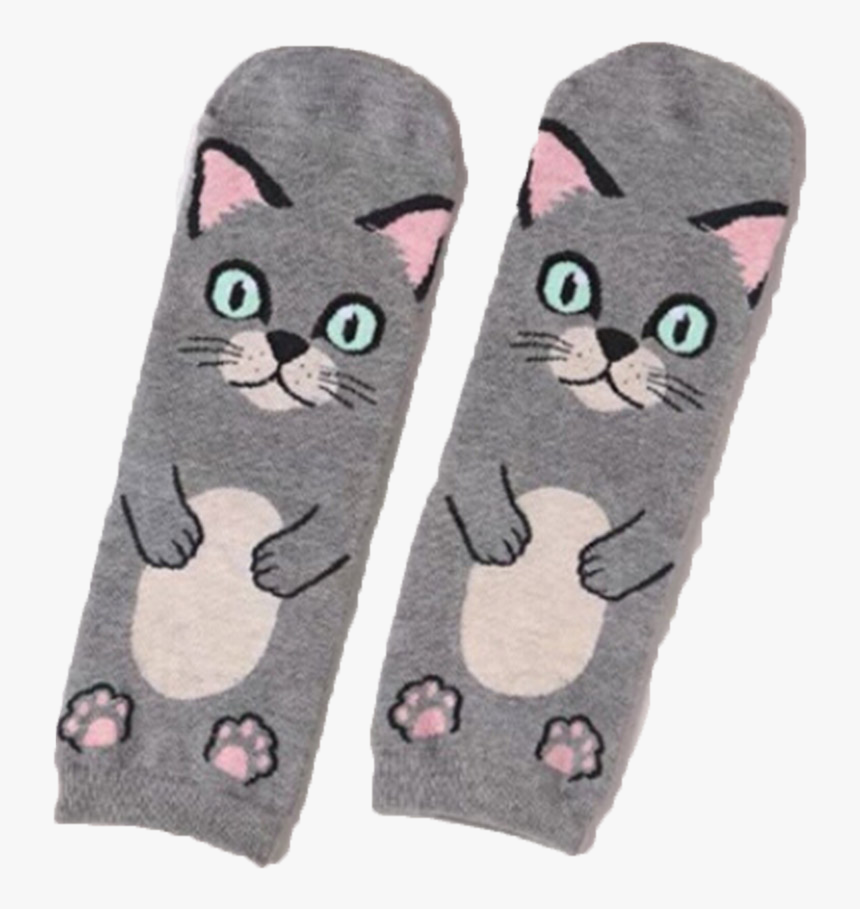 Transparent Gray Cat Png - Sock, Png Download