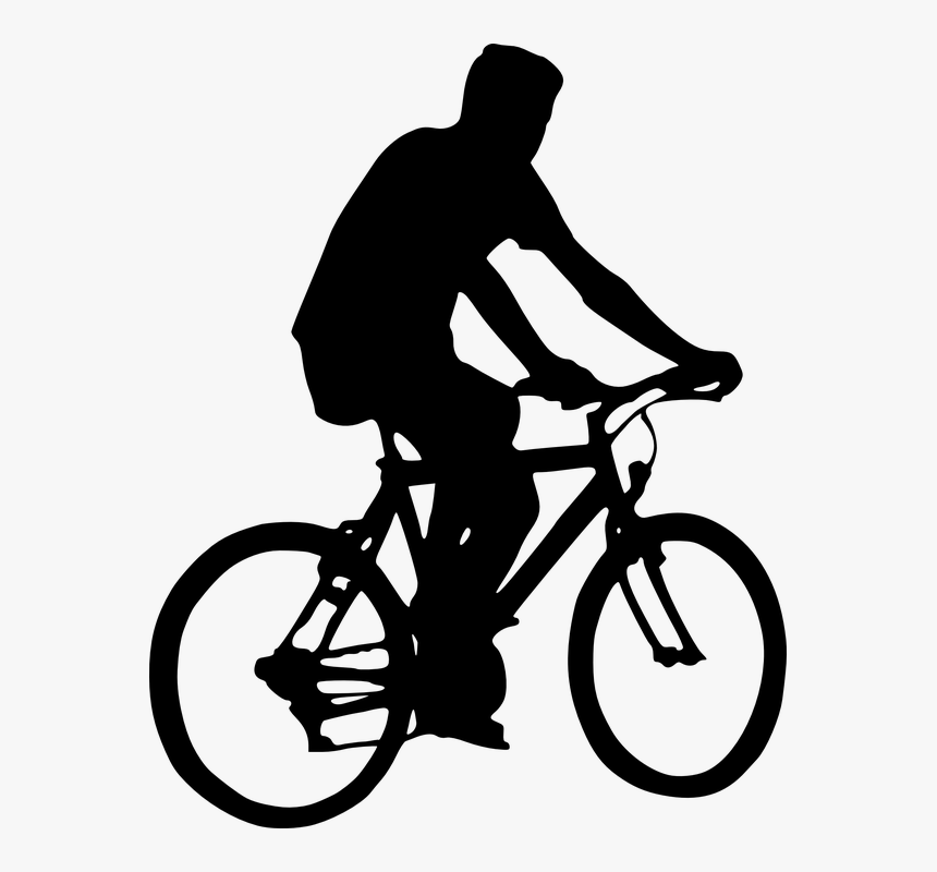 People Bike Silhouette Png, Transparent Png