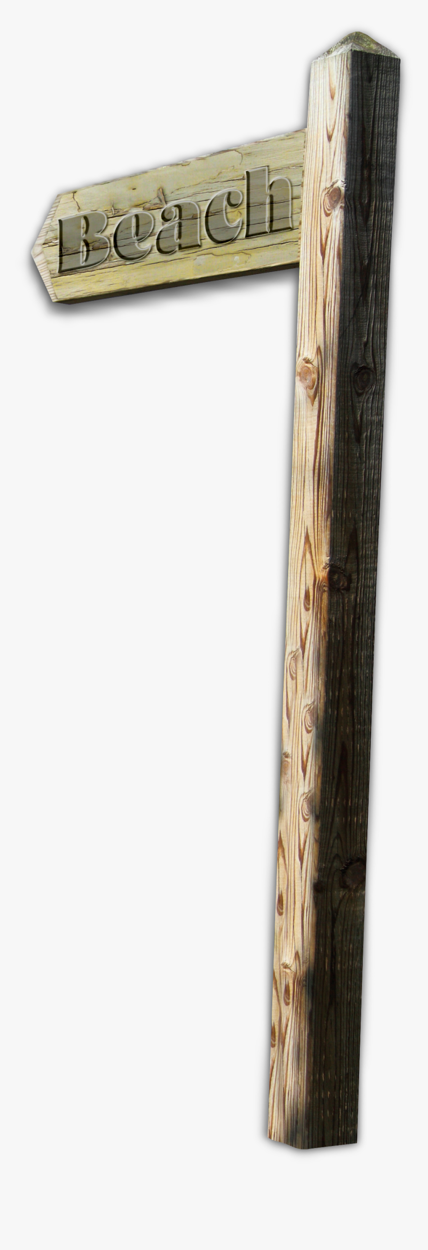 Signpost Campsite Beach Gratis Download Free Image - Wood, HD Png Download