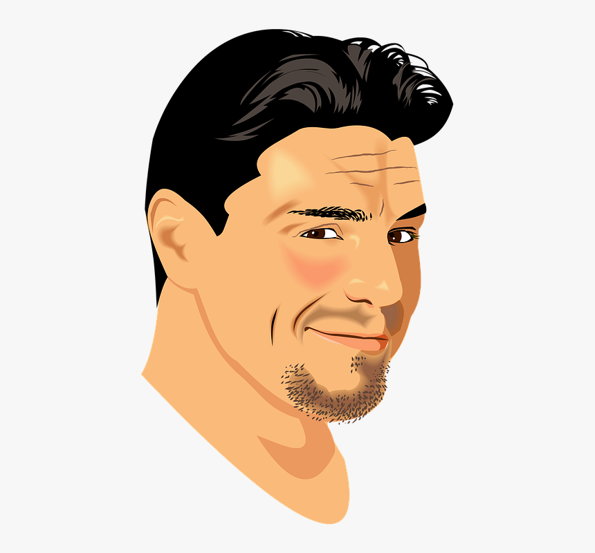 Dark Hair Man Cartoon, HD Png Download