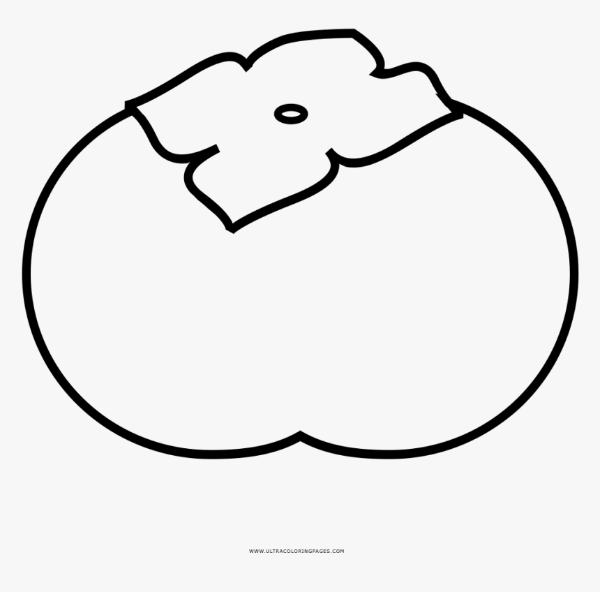 Persimmon Coloring Page - Desenho De Um Caqui, HD Png Download