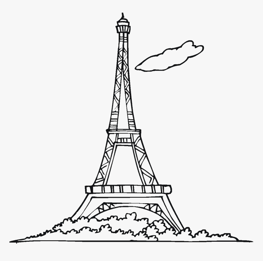 Eiffel Tower Silhouette Png Free Download - Eiffel Tower Coloring Pages, Transparent Png
