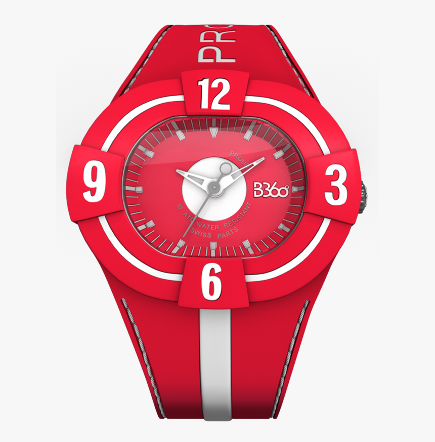 B Proud-red White Watch, HD Png Download
