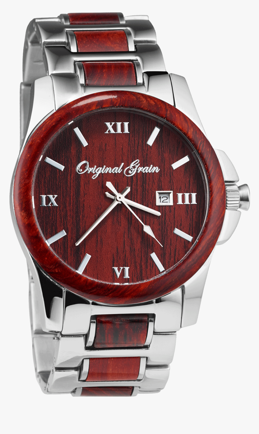 Original Grain Classic Steel Rosewood Chrome Wood Watch, HD Png Download