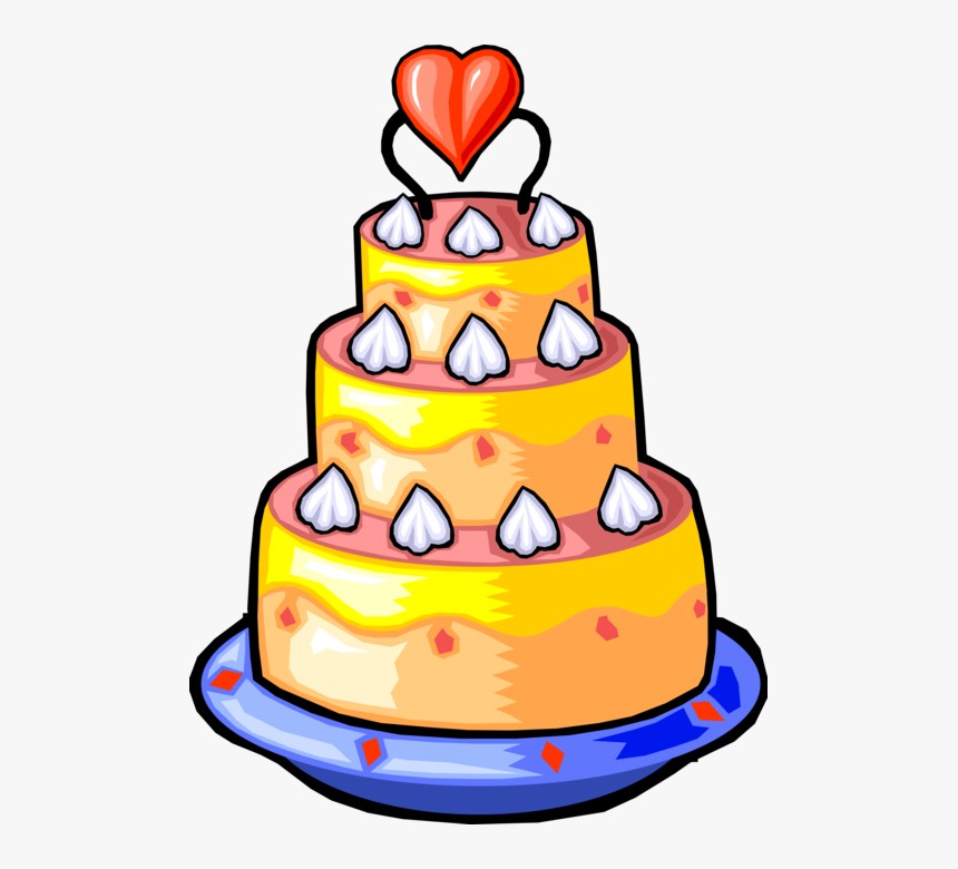 Vector Illustration Of Wedding Cake Traditional Cake, HD Png Download