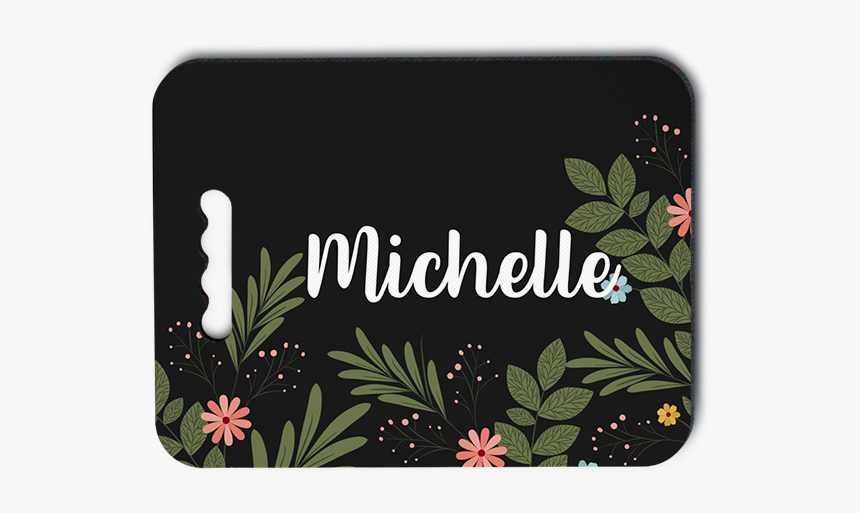 Dark Florals Personalized Kneeling Pad 
title Dark - Floral Design, HD Png Download