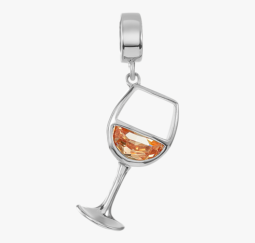 Silver White Wine Charm For Use On Dbw Interchangeable - Locket, HD Png Download
