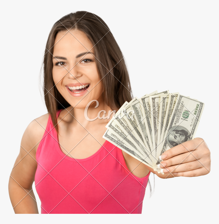 Woman Holding Money Png - 100 Us Dollar, Transparent Png