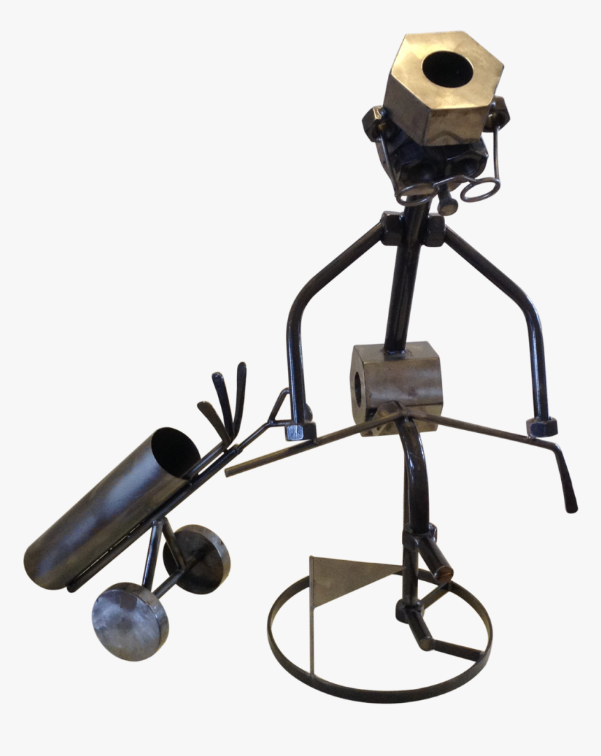 Giant Frustrated Golfer Metal Nuts And Bolts Sculpture - Camera, HD Png Download
