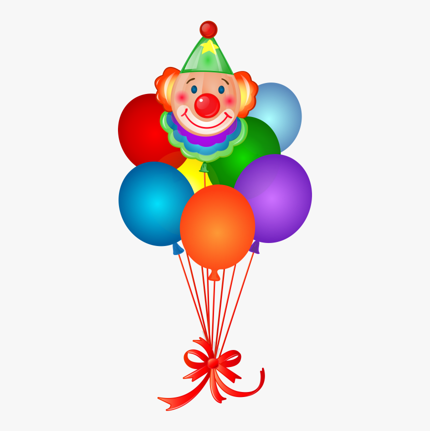 Clown With Balloons Png, Transparent Png