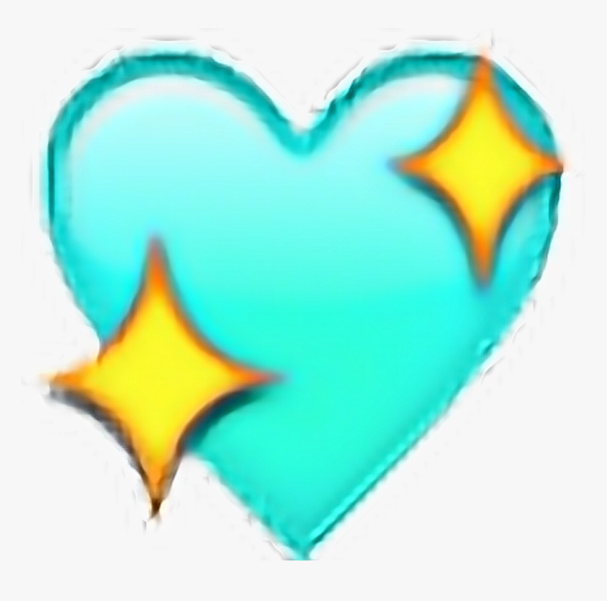 Blue Sparkly Heart Emoji, HD Png Download