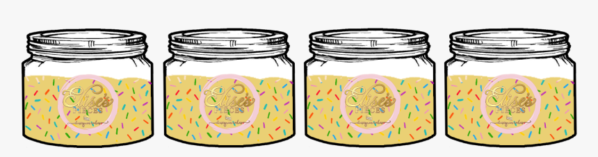 4 Pack- Funfetti Cake Dough Jar, HD Png Download