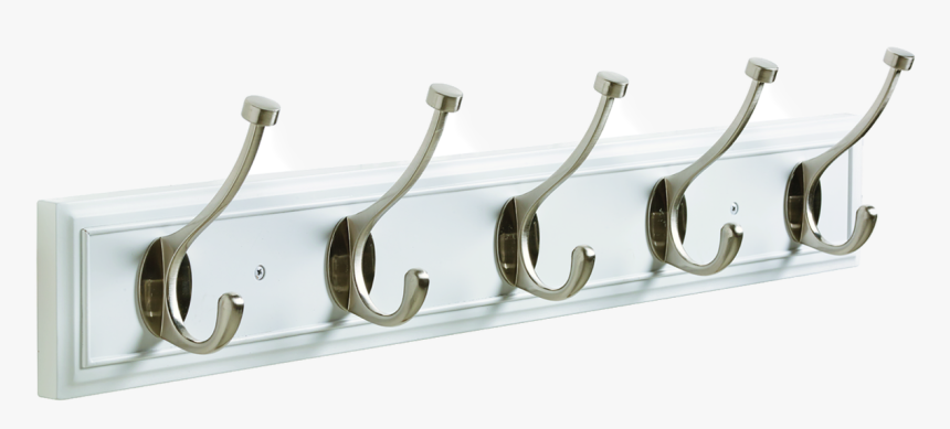 27 In 5 Hook White/satin Nickel Hook Rack Hr55662-1 - Shelf, HD Png Download