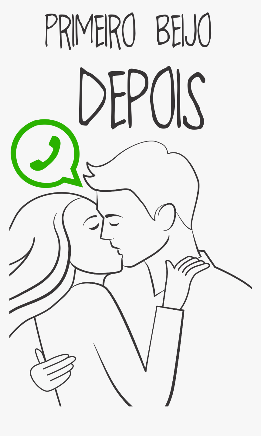 Transparent Beijo Png - Line Art, Png Download