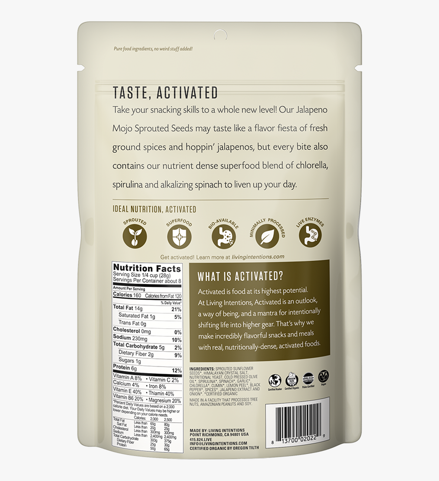 Activated Cereal Nutrition Living Intentions, HD Png Download