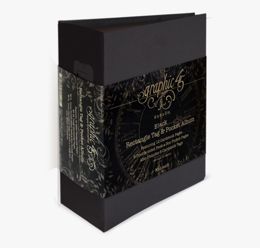 Rectangle Tag & Pocket Album Black - Graphic 45 Rectangle Tag And Pocket Album, HD Png Download