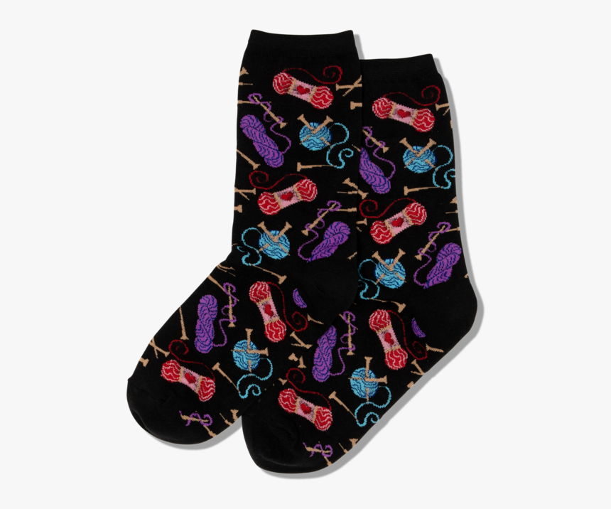 Women S Yarn And Knitting Needles Socks 
 Class Slick - Sock, HD Png Download