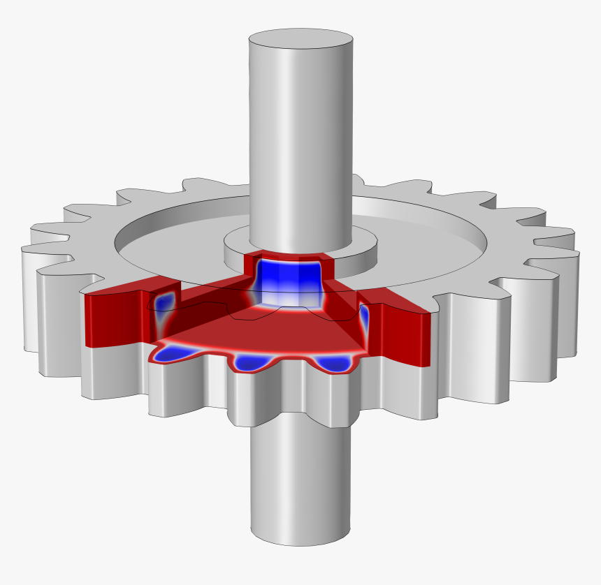 A Spur Gear Model Showing Phase Fractions Of Austenite - Comsol 5.5, HD Png Download