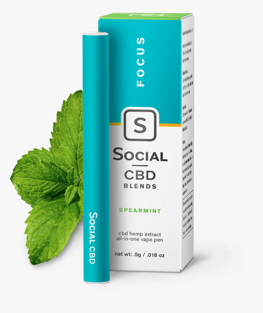 Social Cbd Blends Focus Spearmint - Social Cbd Pen, HD Png Download