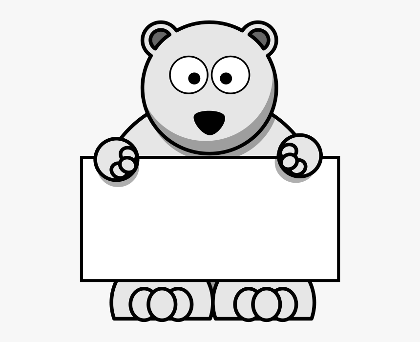 Sign-holding Polar Bear - Clip Art Cartoon Polar Bear, HD Png Download