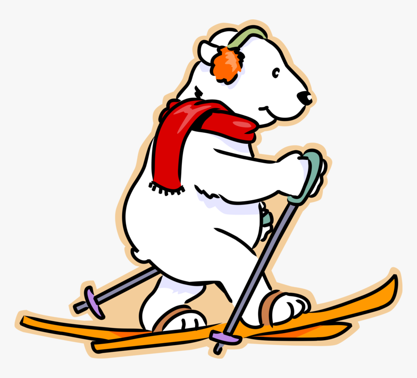 Vector Illustration Of Polar Bear On Cross-country - Winter Field Day 2019, HD Png Download