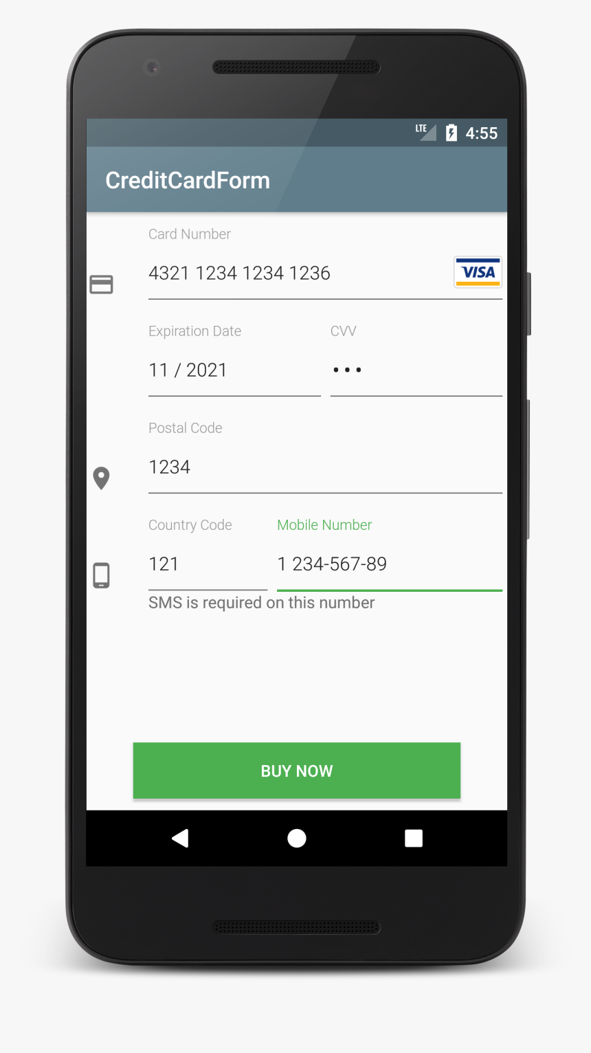 Credit Card Form Android, HD Png Download