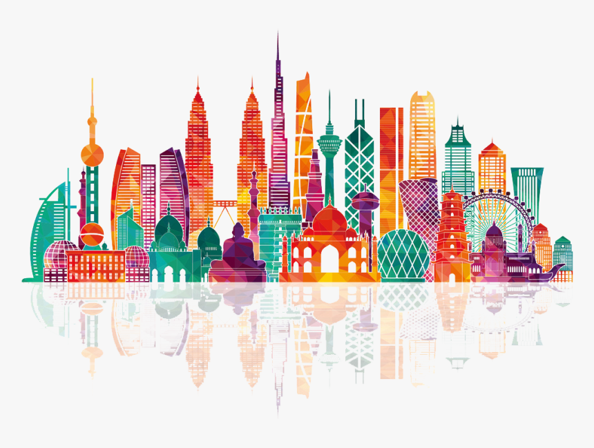 Asia Skyline Royalty-free Illustration - Indian Monuments Vector Png, Transparent Png