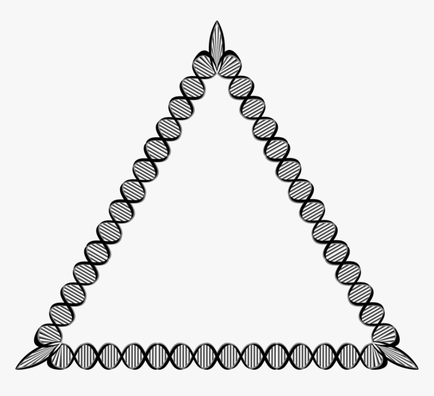 Line Art,symmetry,monochrome Photography - Dna Triangle, HD Png Download