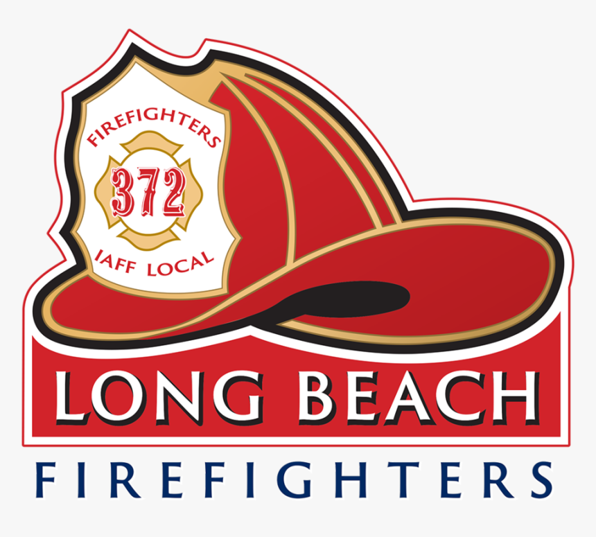 Long Beach Helmet Logo Blue And White Firefighters - Long Beach Fire Logo, HD Png Download