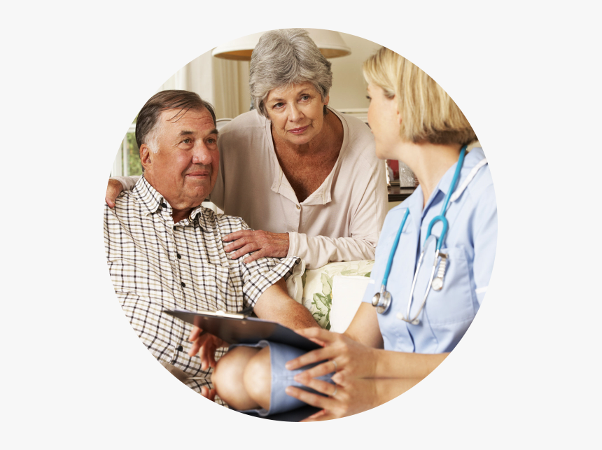 An Old Couple Talking To A Nurse - Long-term Care, HD Png Download