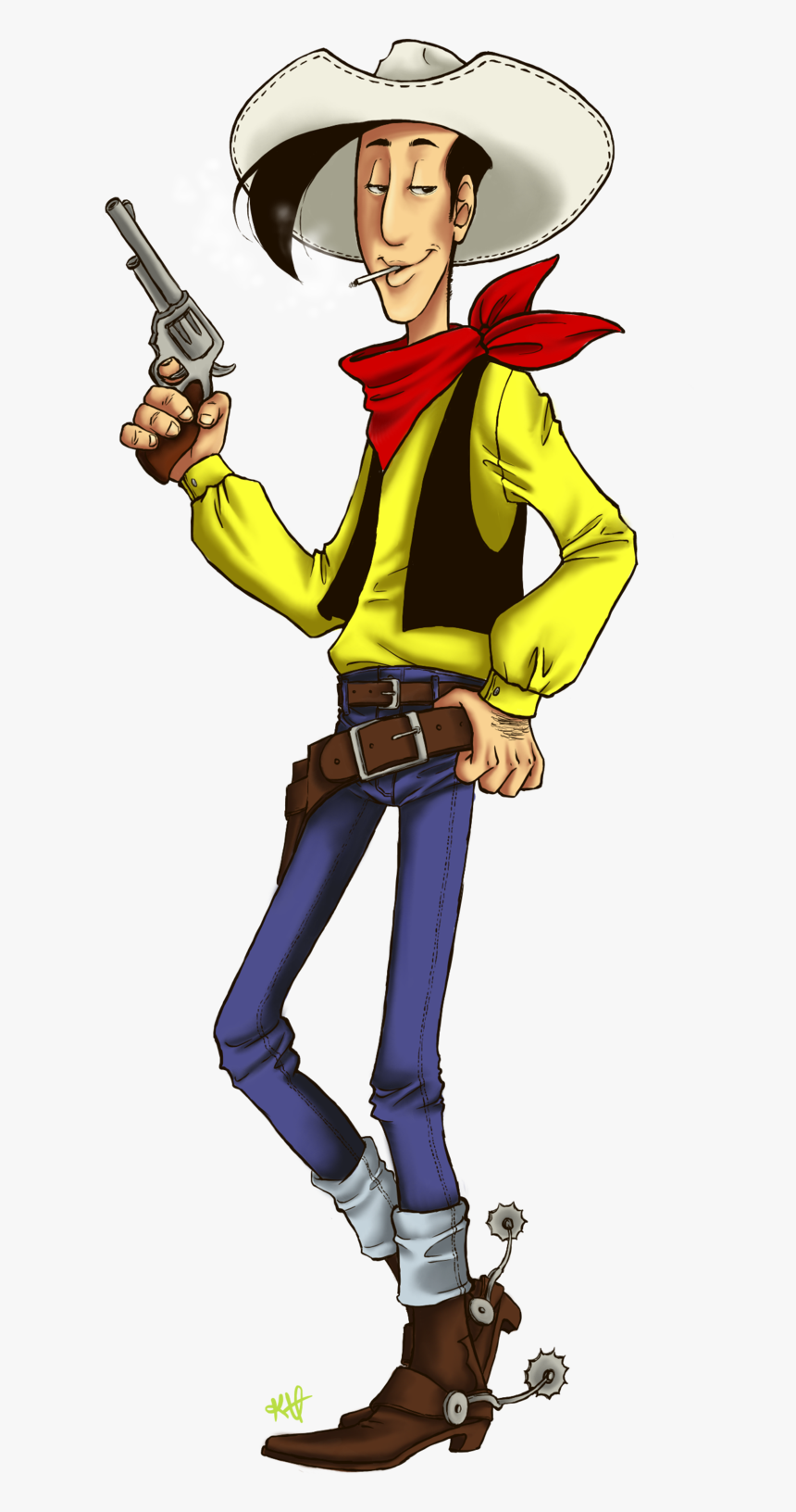 Paper Hat Lucky How-to Cowboy Download Free Image Clipart - Lucky Luke Transparent Png, Png Download