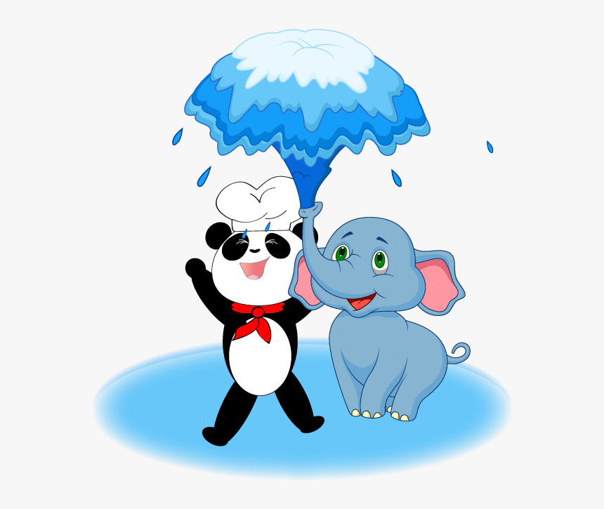 Transparent Yao Ming Face Png - Spraying Water Elephant Cartoon Clipart, Png Download