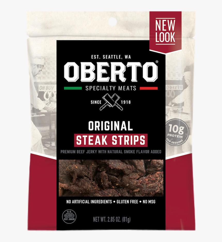Obt Steakstrips 2 85oz 3d 0419 V2 - Oberto Butchers Cut Bacon Jerky, HD Png Download