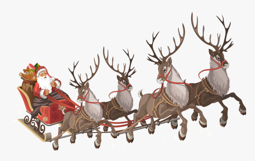 Santa Sleigh Transparent Background, HD Png Download