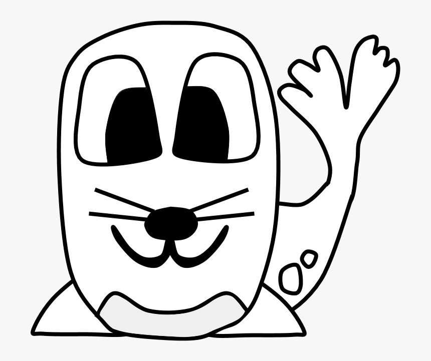 Seal, Big Eyes, Black And White, Cartoon Animal - Cartoon, HD Png Download