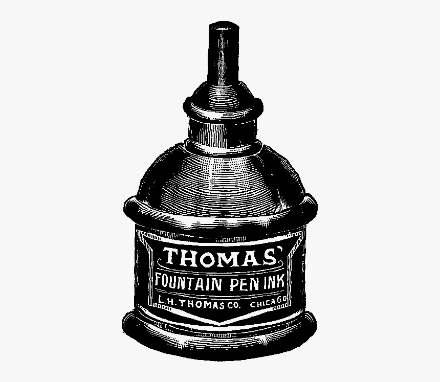 Ink Bottle Clip Art - Vintage Fountain Pen Ink, HD Png Download