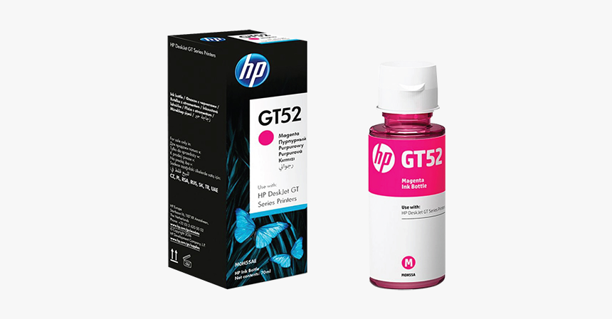 Hp Gt52 Magenta Ink Bottle - Hp Gt52 Magenta Original Ink Bottle M0h55aa, HD Png Download