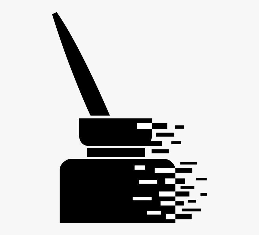 Vector Illustration Of Ink Bottle With Fountain Pen - Sword, HD Png Download