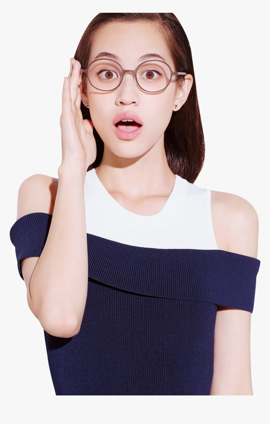 Transparent Surprised Girl Png - Kiko Mizuhara With Glasses, Png Download