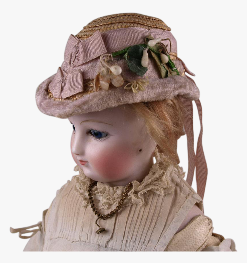 Wonderful Antique Straw Hat For French Fashion Doll, HD Png Download